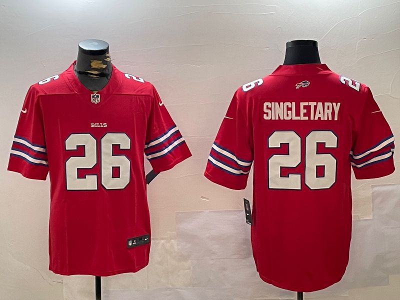 Men Buffalo Bills #26 Singletary Red Second generation 2024 Nike Limited NFL Jersey style 1->new england patriots->NFL Jersey